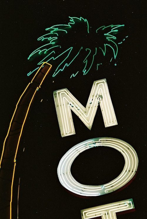 Lone Palm Motel sign c.1988, Neon Museum Anita Rosenberg Collection