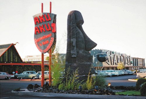 Aku Aku moai greets visitors to the Stardust