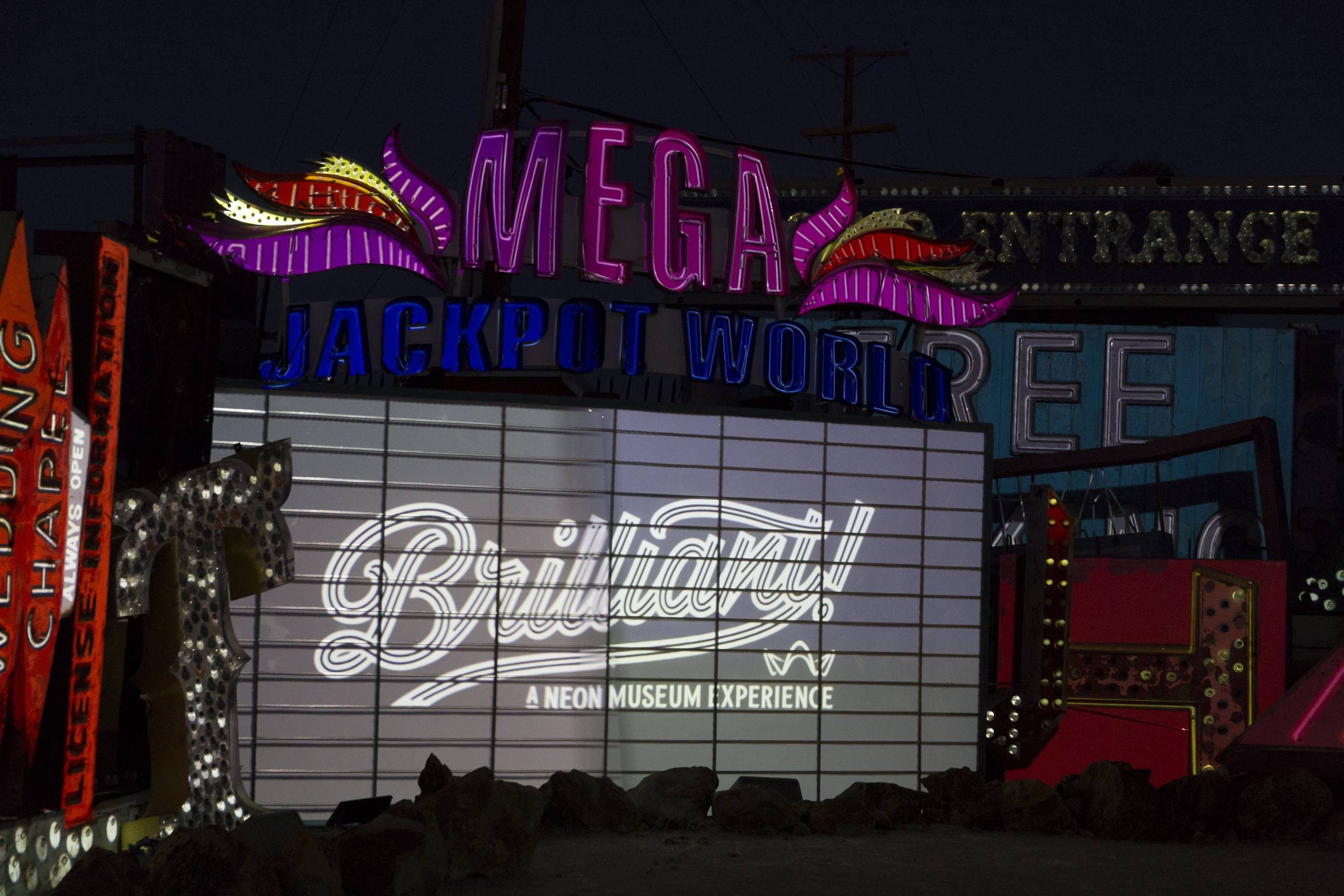 Brilliant! Jackpot show at The Neon Museum's North Gallery.