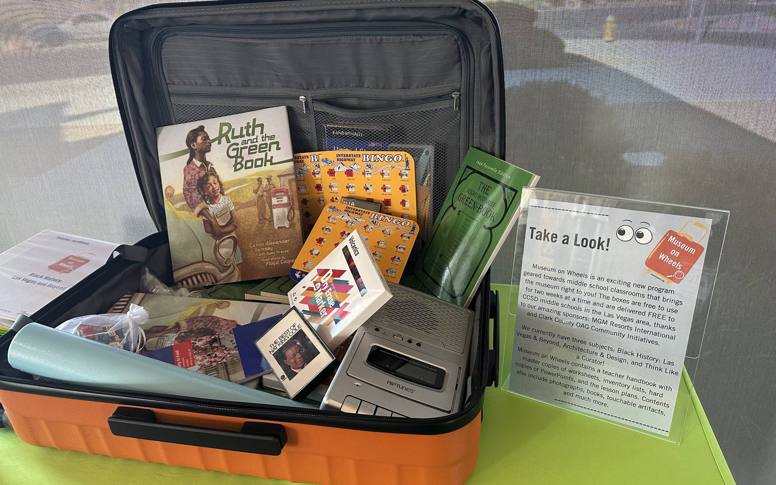 Contents of the Black history museum on wheels box.