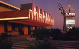Aladdin Hotel & Casino at night, Vintage Las Vegas, c 1970