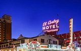 El Cortez exterior showing tower, neon sign, and marquee, CNN Travel, undated
