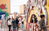 STEAM Family Fest attendees explore the Neon Boneyard.