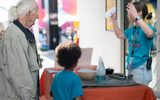 The Neon Museum's Learning Team explain bubbles during STEAM Family Fest.