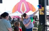 The Beverly Theater explain lighting during STEAM Family Fest.